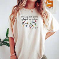 Humorous Tired Christmas Tee, Probably Just Gonna Jingle Some of the Way T-Shirt, Sarcastic Holiday Graphic Shirt, Lazy Xmas Present for Adults