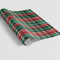 Red Green Tartan Gift Wrap, Noel Plaid Christmas Wrapping Paper, Rustic Holiday Wrapping Paper, Classic Winter Gift Wrap Paper Roll