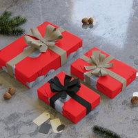 Red Winter Holiday Frosty Gift Wrap, Christmas Snowman Wrapping Paper, Festive Season Wrapping Paper, Kids Xmas Present Paper Roll