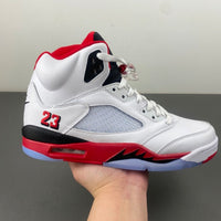 High Top Sneakers, White Black Red Colorway, Leather Footwear, Lace Up Design, Casual Gift for Sneaker Fans
