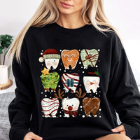 Adorable Dental Squad Sweatshirt, Christmas Teeth Sweatshirt, Humorous Dentist Holiday Sweatshirt, Dental Hygienist Crewneck, Xmas Assistant Present