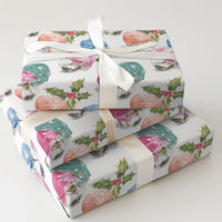 Watercolor Sports Christmas Gift Wrap, Hockey Helmets and Candy Canes Wrapping Paper, Hockey Fan Wrapping Paper Roll, Festive Present Wrap