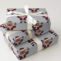 Santa Bulldog Holiday Gift Wrap, Bulldog Mascot Christmas Wrapping Paper, Adorable Dog Xmas Wrapping Paper, Sports Alumni Gift Wrap Roll
