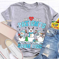 School Nurse Christmas Shirt, Snow Much Love for Our Patients T-Shirt, Adorable Snowman Nurse Holiday Tee, Pediatric Medical Staff Xmas Tee