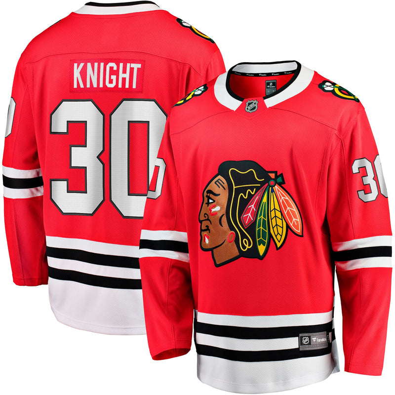 Chicago Blackhawks Spencer Knight Red Home Breakaway Jersey
