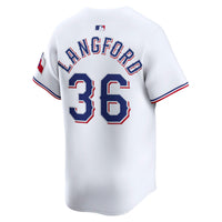 Texas Rangers Wyatt Langford White Home Limited Player Jersey