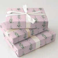 Watercolor Holiday Trees Gift Wrap, Pink Christmas Tree Wrapping Paper, Pastel Xmas Wrapping Paper, Girly Holiday Gift Wrapping Paper