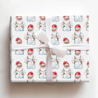 White Lab Coat Christmas Gift Wrap, Doctor Santa Wrapping Paper, Watercolor Medical Santa Wrapping Paper, Nurse Doctor Holiday Gift Wrap