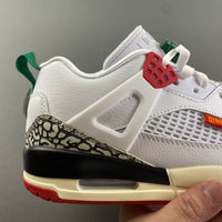 Low Top Sneakers, White Black Red Green Colorway, Lace Up Design, Casual Gift for Sneaker Fans