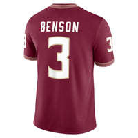 Trey Benson Garnet Florida State Seminoles Player Game Jersey