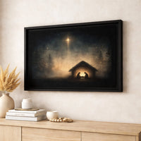 Star of Bethlehem Canvas Print, Nativity Scene Canvas Wall Art, Religious Christmas Manger Wall Decor, Christian Holiday Home Decor Present