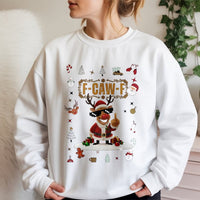 Humorous Christmas Crewneck, Middle Finger Reindeer Sweatshirt, Rude Santa Graphic Pullover, Sarcastic Holiday Sweatshirt, Adult Xmas Sweater