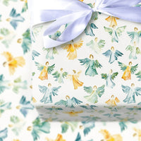 Religious Christmas Gift Wrap, Watercolor Angel Wrapping Paper, Christian Baptism Present Paper, Serene Angel Present Wrap, Holiday Wrap Roll