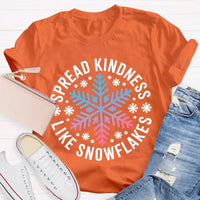Christmas Kindness Graphic T-Shirt, Spread Kindness Like Snowflakes Shirt, Festive Winter Holiday Tee, Positive Teacher Christmas Present