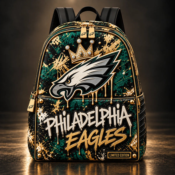 PHI Gold Drip - Crowned Eagle Graphic Backpack - main