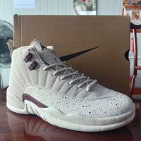 High Top Sneakers, Gray Burgundy Colorway, Lace Up Design, Casual Gift for Sneaker Fans