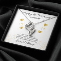 Interlocking Heart Pendant, First Christmas Mommy Double Heart Necklace, From the Bump Necklace, Expectant Mom Present, Pregnancy Jewelry