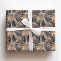 Winter Dusk Landscape Gift Wrap, Snowy Forest Lamppost Wrapping Paper, Scenic Christmas Wrapping Paper, Comfy Holiday Gift Wrap Paper Roll