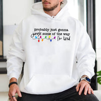 Humorous Christmas Hoodie, Probably Just Gonna Jingle Some of the Way Hoodie, Sarcastic Holiday Quote Hoodie, Comfy Winter Pullover Sweatshirt