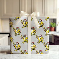 Sports Christmas Gift Wrap, Football Santa Wrapping Paper, Running Santa Holiday Paper, American Football Gift Wrapping Paper, Present Roll