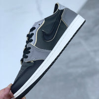 Retro Low Top Sneakers, Black Gray Colorway, Lace Up Design, Casual Gift for Sneaker Fans