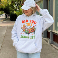 Gingerbread Medical Christmas Hooded Sweatshirt, Did You Try Icing It Nurse Hoodie, Humorous Healthcare Holiday Pullover, RN Nurse Present