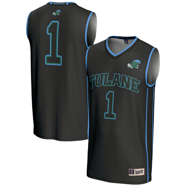 #1 Tulane Green Wave Lightweight Basketball Jersey - Black