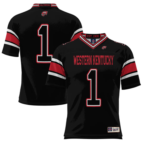 #1 Western Kentucky Hilltoppers Endzone Football Jersey - Black