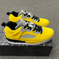 Low Top Basketball Shoes, Yellow Gray Colorway, Lace Up Design, Casual Gift for Shoe Lovers