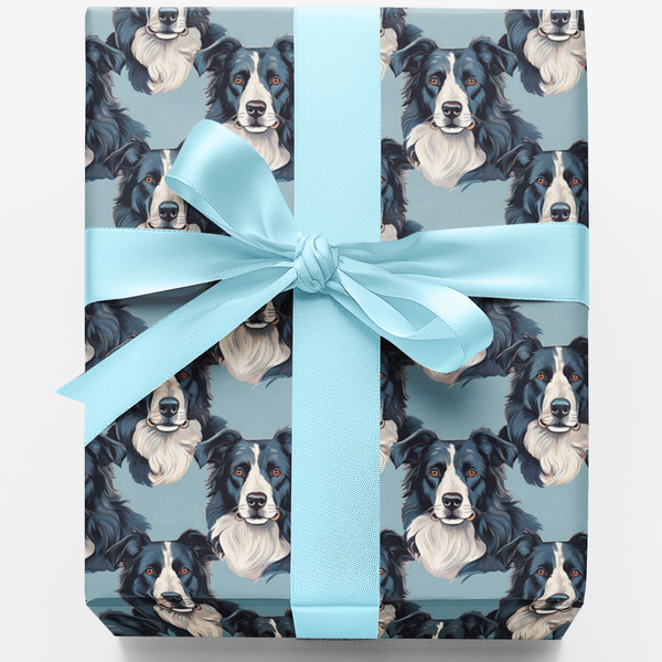 Adorable Border Collie Gift Wrap, Border Collie Wrapping Paper, Herding Dog Breed Wrapping Paper, Border Collie Lover Gift Wr