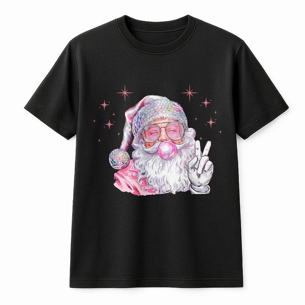 Bubblegum Pop Art Santa Shirt, Retro Disco Santa T-Shirt, Funky Disco Santa Graphic Tee, Humorous Christmas Holiday Shirt, Xm