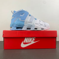 High Top Sneakers, White Blue Colorway, Strap Design, Casual Gift for Sneaker Fans