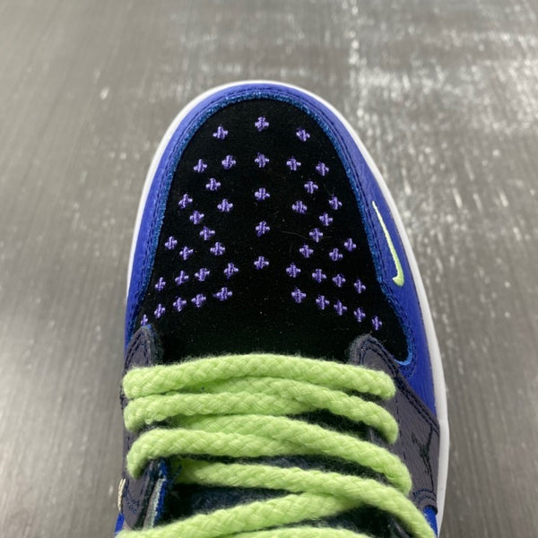 Low Top Sneakers, Royal Blue Black Purple Colorway, Lace Up Design, Casual Gift for Sneaker Fans