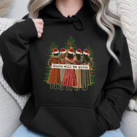 Christmas Best Friend Graphic Hoodie, Girls Will Be Girls Hoodie, Matching Holiday Sweatshirt, Adorable Winter Besties Hooded Pullover