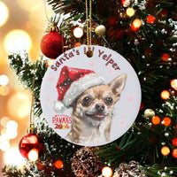 Ceramic Chihuahua Christmas Ornament, Santa's Lil Yelper Chihuahua Christmas Ornament 2024, Adorable Dog Xmas Tree Ornament, Dog Lover Present