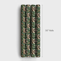 Woodland Berry Gift Wrap, Raccoon Christmas Wrapping Paper, Watercolor Animal Wrapping Paper, Pine Branch Holiday Gift Wrap, Xmas Paper