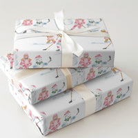 Gingerbread Holiday Gift Wrap, Pink Hockey Girls Snowman Wrapping Paper, Winter Sports Paper, Christmas Present Wrapping Paper, Girls Hockey