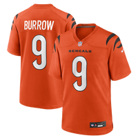 Cincinnati Bengals Joe Burrow Orange Alternate Game Jersey