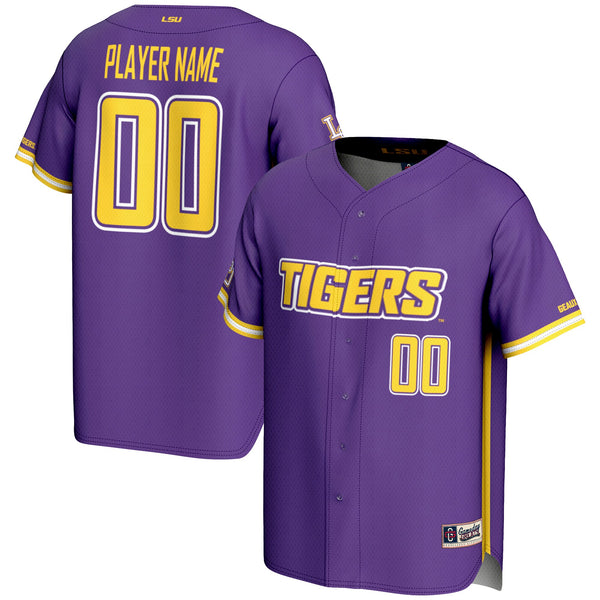LSU Tigers NIL Pick-A-Player Lightweight Baseball Jersey - Purple