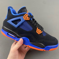 Retro Low Top Sneakers, Blue Black Orange Colorway, Lace Up Design, Casual Gift for Sneaker Fans