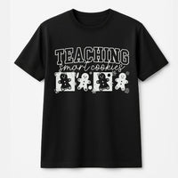 Gingerbread Teacher Christmas Shirt, Teaching Smart Cookies T-Shirt, Adorable Educator Holiday Graphic Tee, Smart Cookies School Teacher Shirt