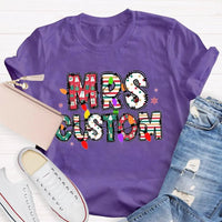 Custom Family Holiday Shirt, Personalized Christmas Lights Name T-Shirt, Adorable Festive Graphic Tee, Matching Christmas Crewneck T-Shirt