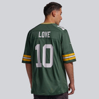 Green Bay Packers Jordan Love Green Player Game Jersey
