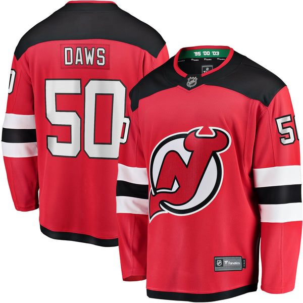 New Jersey Devils Nico Daws Red Home Breakaway Player Jersey