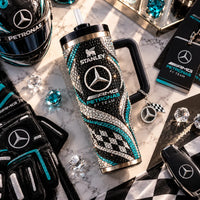 AMG in Pave Sparkle - Teal and Silver Tumbler Statement