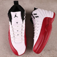 High Top Sneakers, White Red Colorway, Lace Up Design, Casual Gift for Sneaker Fans