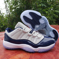Low Top Sneakers, White Navy Colorway, Lace Up Design, Casual Gift for Sneaker Fans