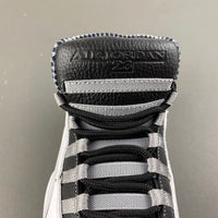 High Top Sneakers, White Black Gray Colorway, Leather Footwear, Lace Up Design, Casual Gift for Sneaker Fans