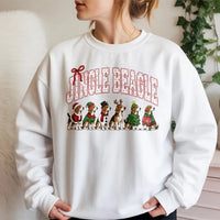 Humorous Christmas Beagle Sweater, Jingle Beagle Sweatshirt, Retro Holiday Dog Crewneck, Beagle Mom Pullover, Christmas Dog Lover Present