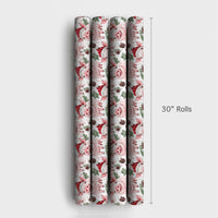 Adorable Watercolor Piglet Gift Wrap, Santa Hat Pig Wrapping Paper, Festive Animal Christmas Wrapping Paper, Whimsical Holiday Present Gift Wrap
